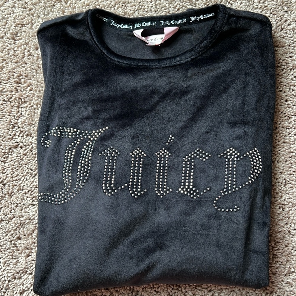 Juicy velour black long sleeve shirt